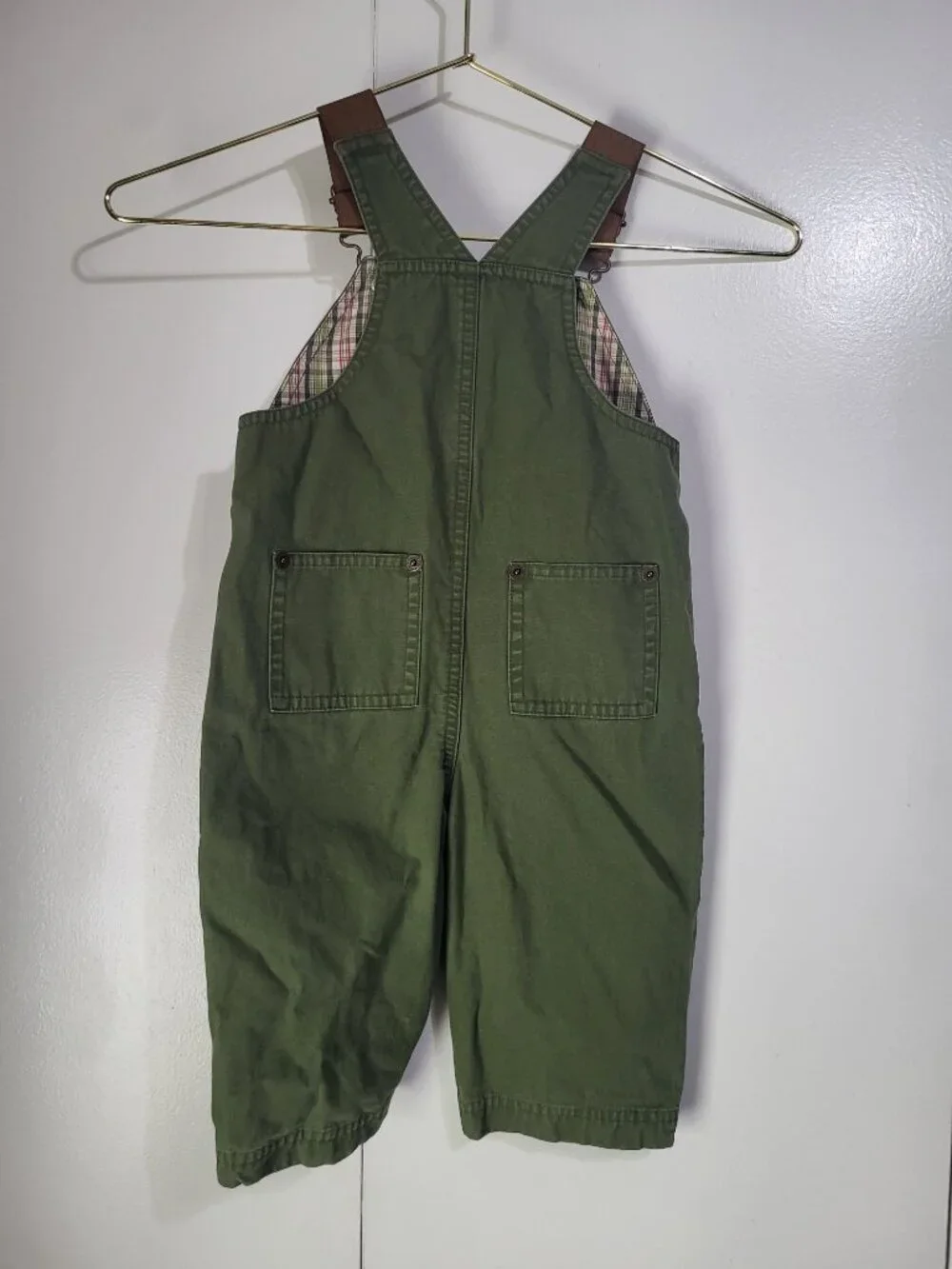 VTG Gymboree Petting Zoo Line 6-12M Boy's Overalls Green Farm Chore Kidcore y2k